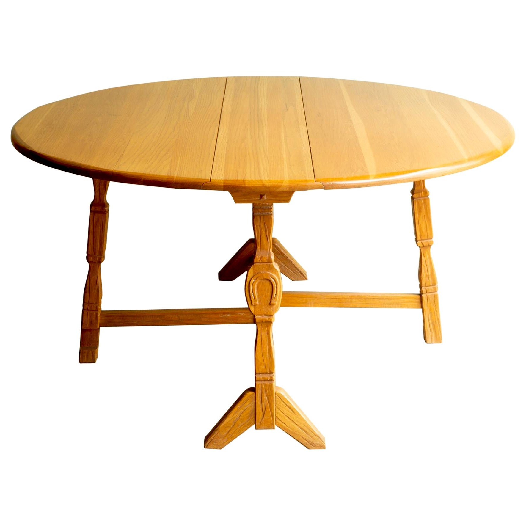 Maison Robert A.Brandt Cerused Oak Ranch Chic Round Dining Table