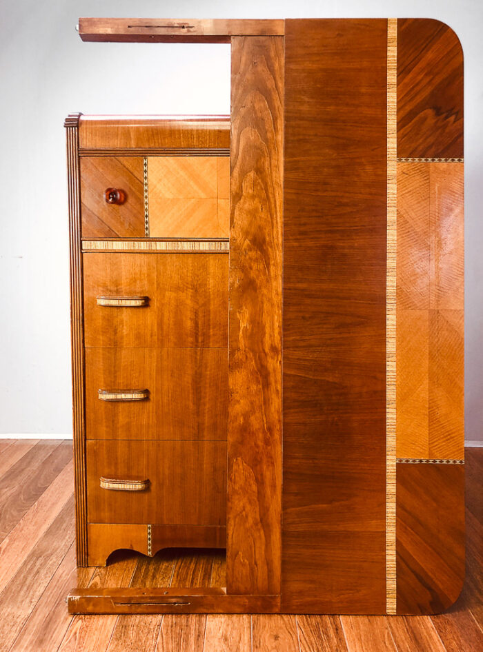 Webb Furniture Co Waterfall Art Deco Dresser & Headboard @ Maison Robert