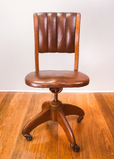 Vintage W.H.Gunlocke NY Industrial Swivel Desk Chair c.1900's